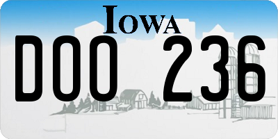 IA license plate DOO236