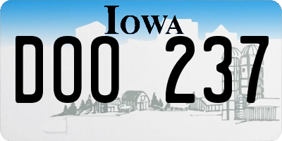 IA license plate DOO237