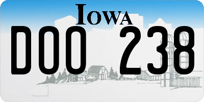 IA license plate DOO238