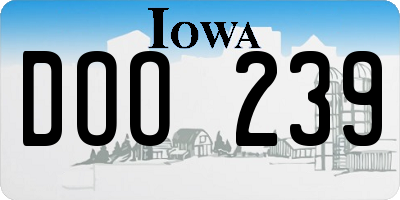 IA license plate DOO239