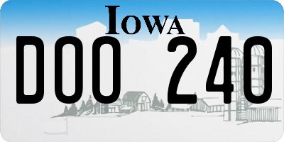 IA license plate DOO240