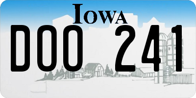IA license plate DOO241