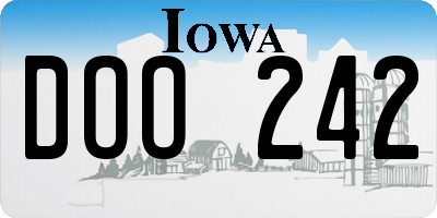 IA license plate DOO242