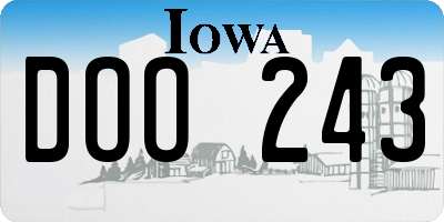 IA license plate DOO243