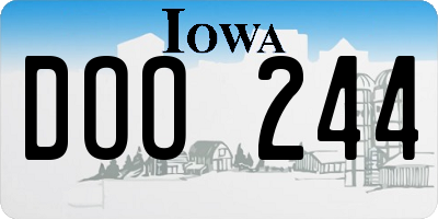 IA license plate DOO244