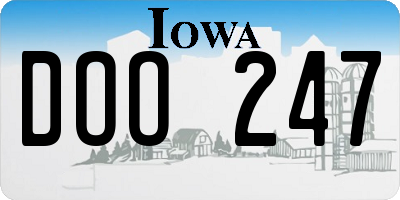 IA license plate DOO247