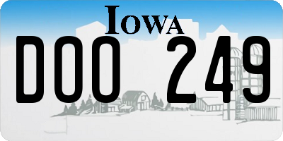 IA license plate DOO249
