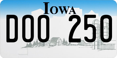 IA license plate DOO250