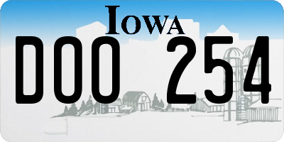 IA license plate DOO254