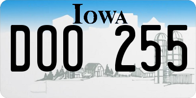 IA license plate DOO255