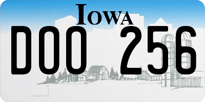 IA license plate DOO256