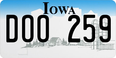 IA license plate DOO259