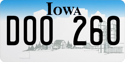 IA license plate DOO260