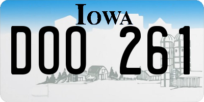 IA license plate DOO261