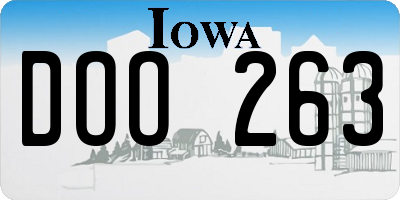 IA license plate DOO263