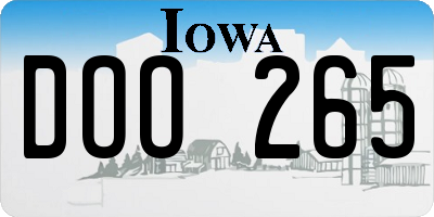 IA license plate DOO265