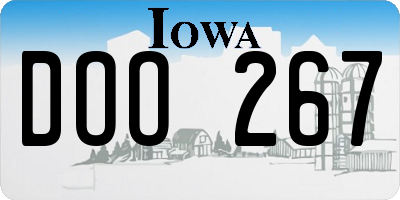 IA license plate DOO267