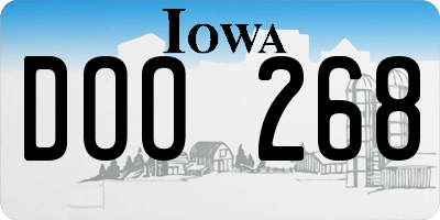 IA license plate DOO268