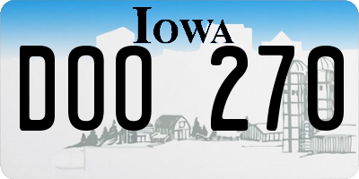IA license plate DOO270