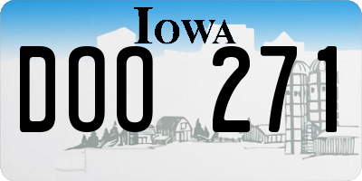 IA license plate DOO271