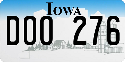 IA license plate DOO276
