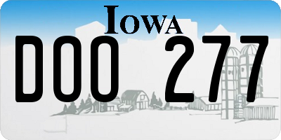 IA license plate DOO277