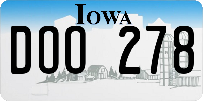 IA license plate DOO278