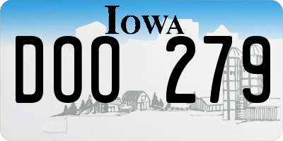 IA license plate DOO279