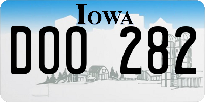 IA license plate DOO282