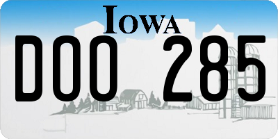 IA license plate DOO285