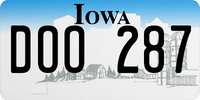 IA license plate DOO287