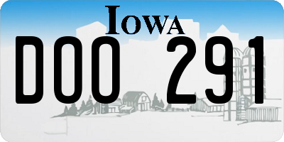 IA license plate DOO291