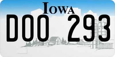 IA license plate DOO293