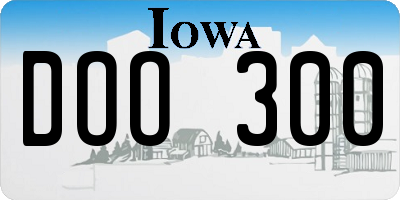IA license plate DOO300