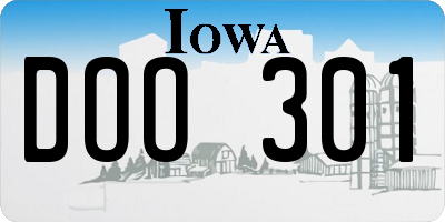 IA license plate DOO301