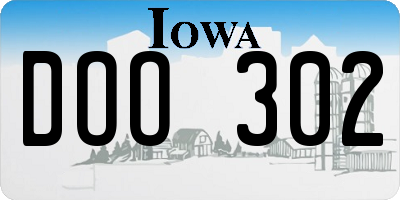 IA license plate DOO302