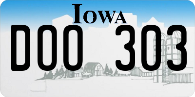 IA license plate DOO303