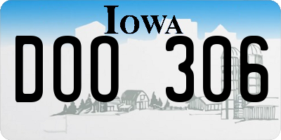 IA license plate DOO306