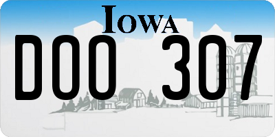 IA license plate DOO307