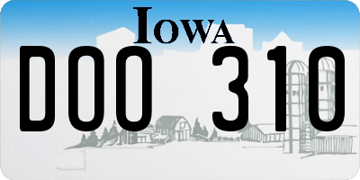 IA license plate DOO310