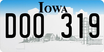 IA license plate DOO319