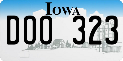 IA license plate DOO323