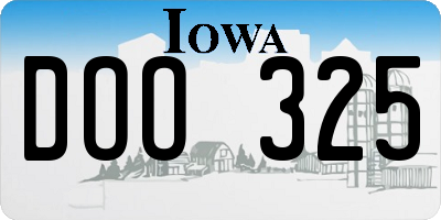 IA license plate DOO325
