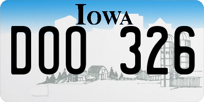 IA license plate DOO326
