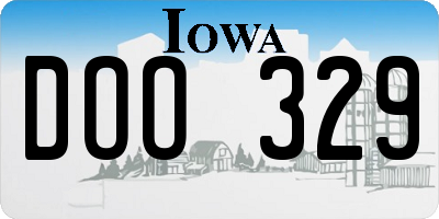 IA license plate DOO329