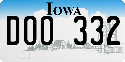 IA license plate DOO332