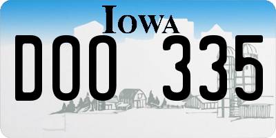 IA license plate DOO335
