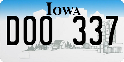 IA license plate DOO337