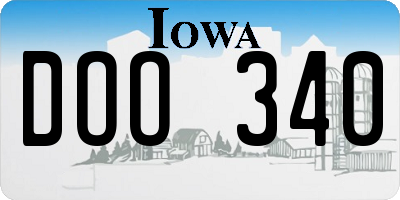 IA license plate DOO340