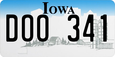 IA license plate DOO341